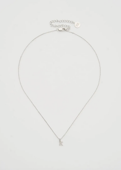Dainty Love Initial Necklace - Silver