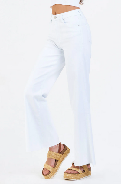 Fiona Wide Leg Jeans - Optic White