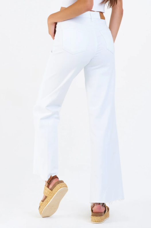 Fiona Wide Leg Jeans - Optic White