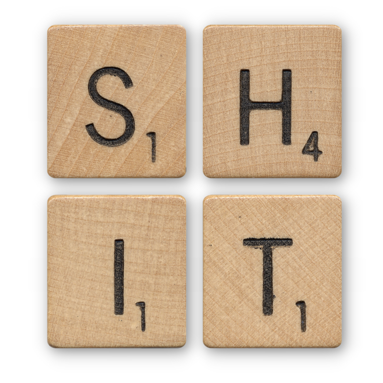 Shit Scrabble Tiles Coasters (Set of 4)